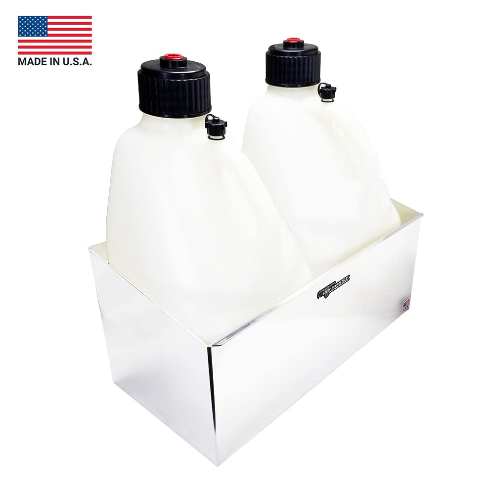 Double Utility Fuel Jug Holder Storage Rack Shelf - Holds Two 5-Gallon Jugs - Anti-Rusting Aluminum C650491