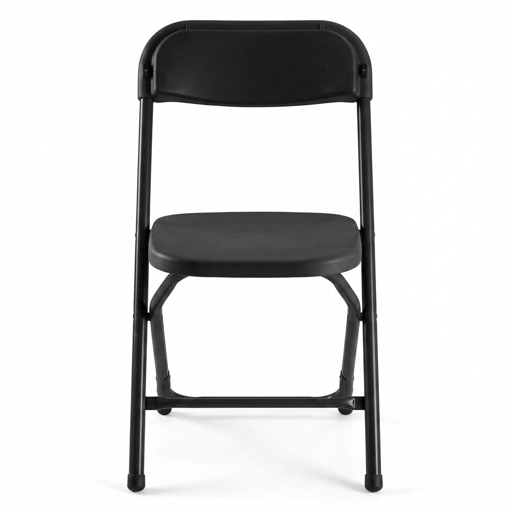 Folding Chairs Set of 10, 330lbs Heavy Duty Plastic Stackable Chairs, Portable Foldable Indoor Outdoor Chairs for Party, Camping, Patio & Events, Black M192