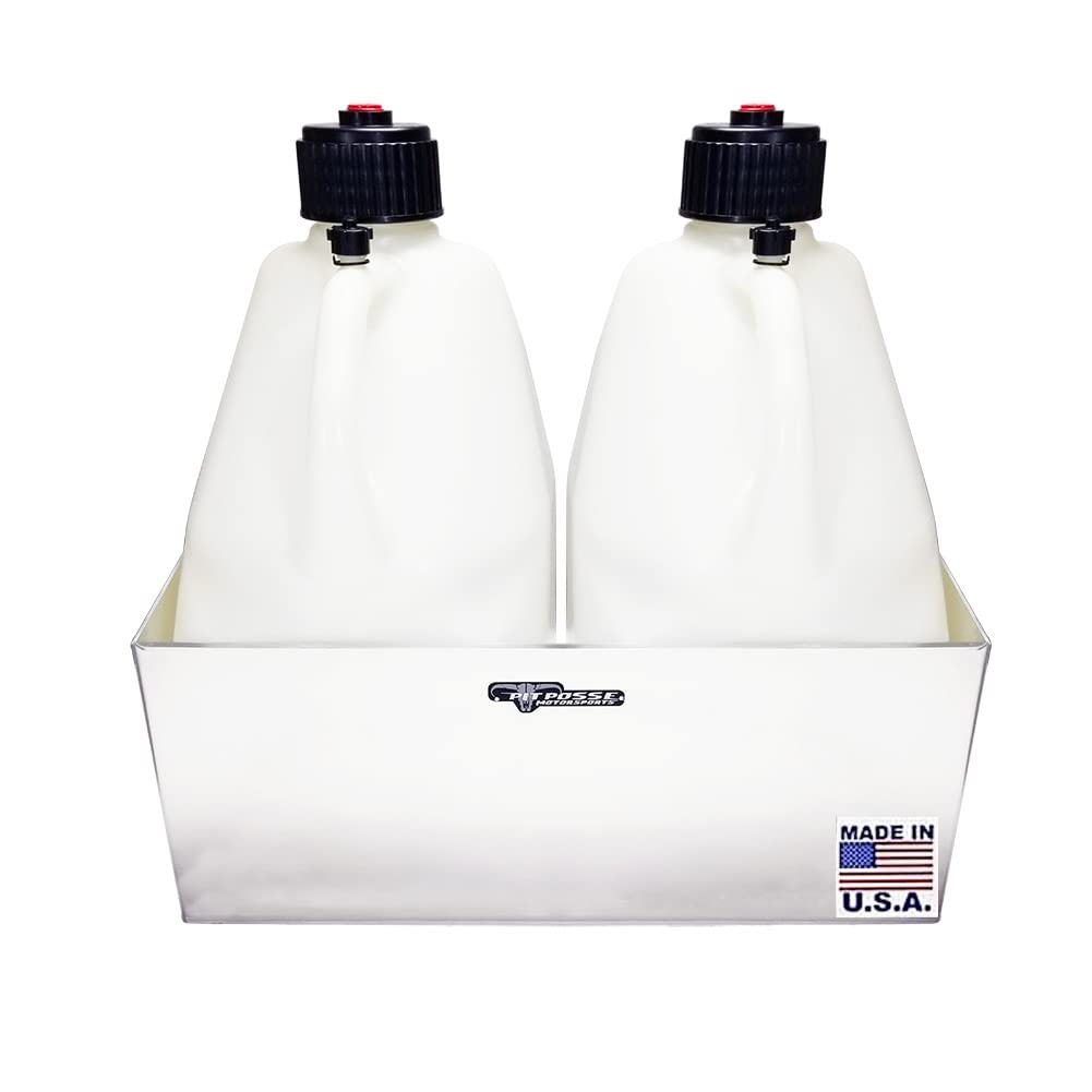 Double Utility Fuel Jug Holder Storage Rack Shelf - Holds Two 5-Gallon Jugs - Anti-Rusting Aluminum C650491