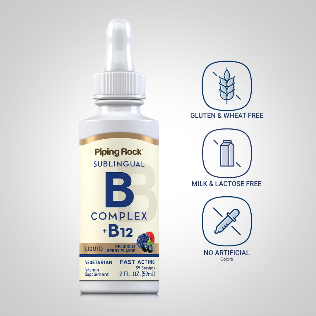 Vitamin B Complex with B12 Liquid Drops 1200 mcg 2 oz E523