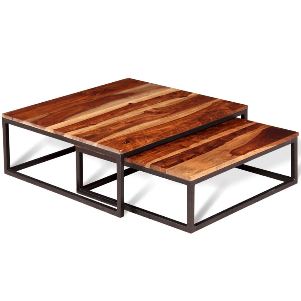 Two Piece Nesting Coffee Table Set Solid Sheesham Wood R941494