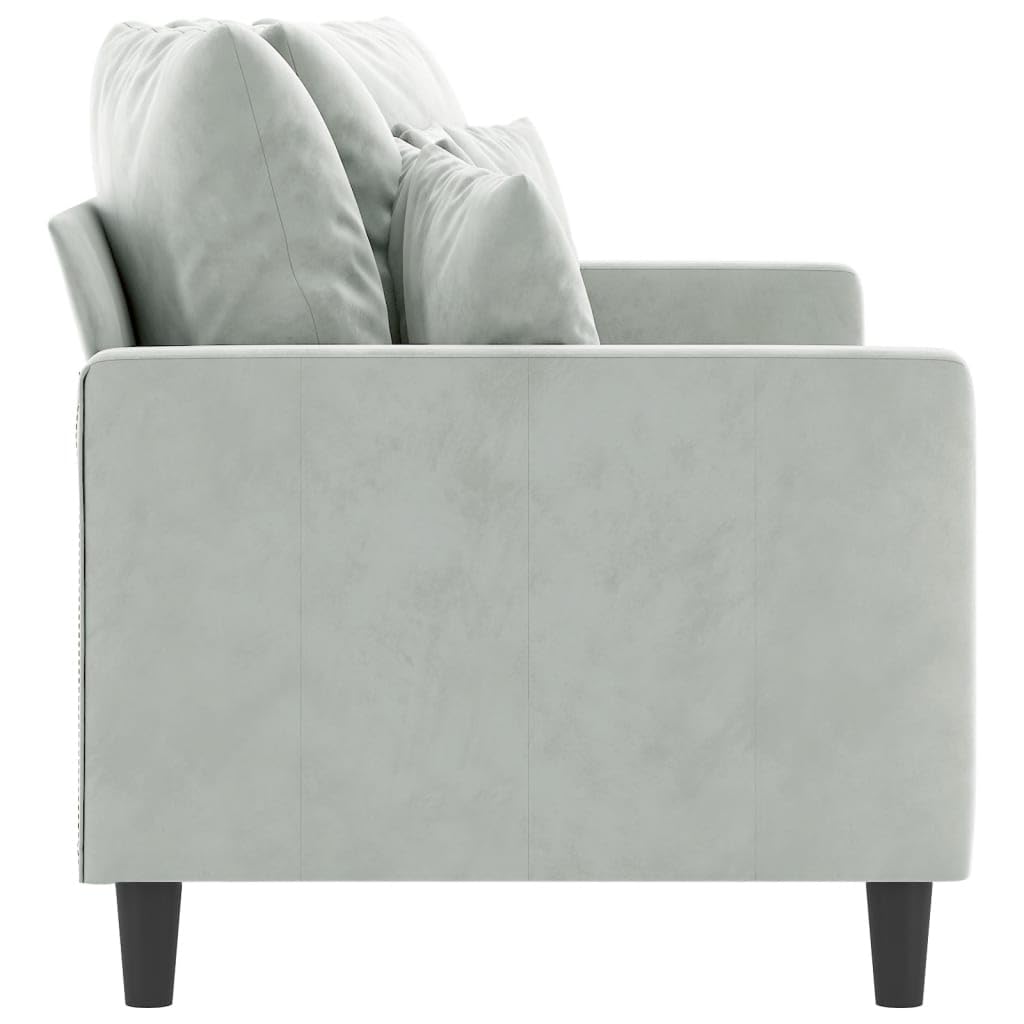 Light Grey Velvet 2-Seater Sofa with Metal Frame B6591