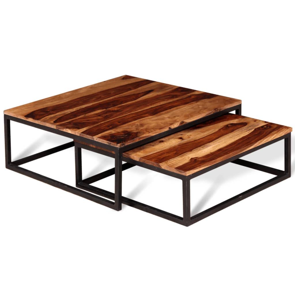 Two Piece Nesting Coffee Table Set Solid Sheesham Wood R941494