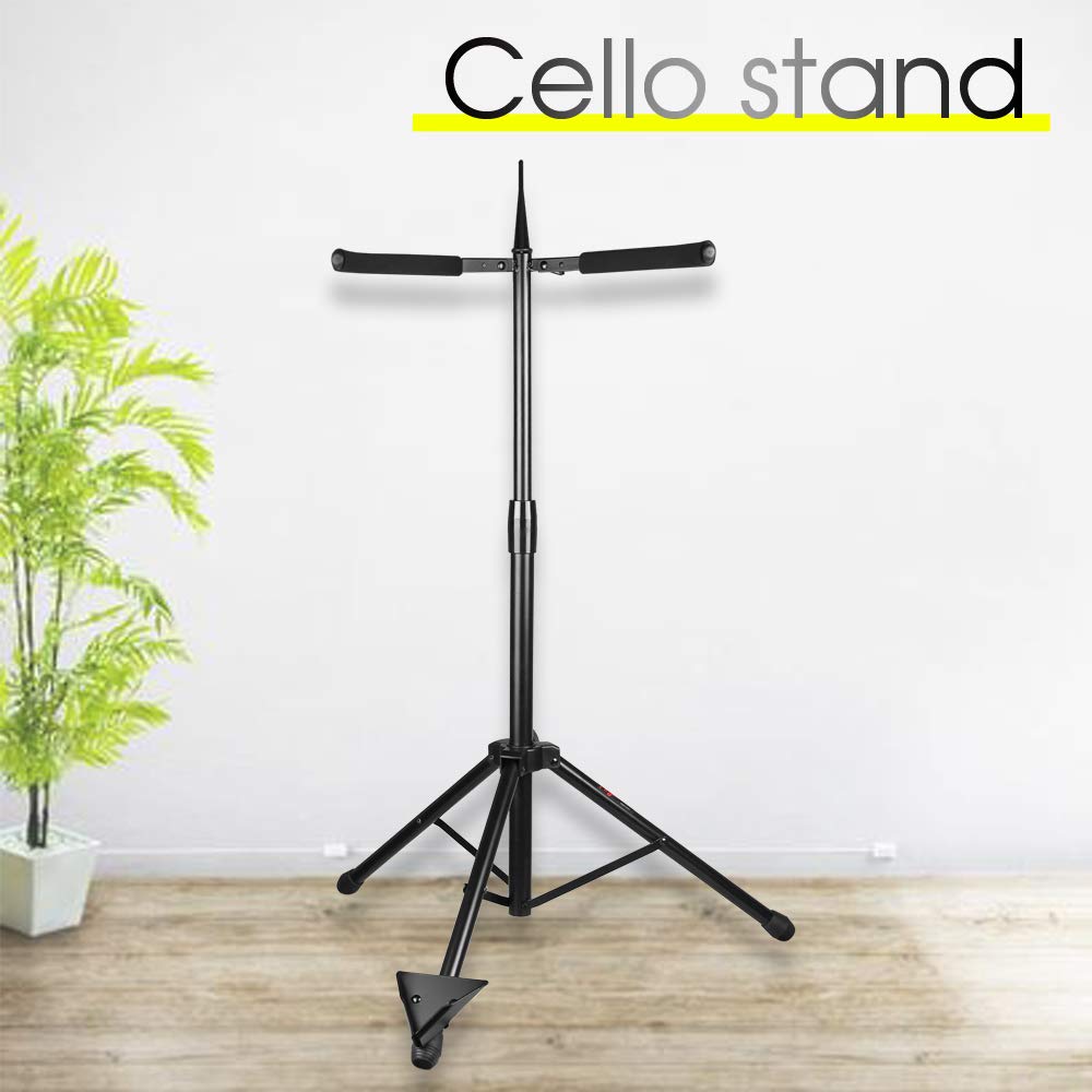 Adjustable Foldable Cello Stand with Bow Hook A7634