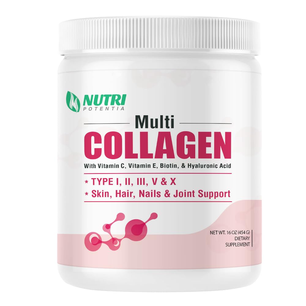 Multi Collagen Peptides Powder with Vitamin C, E & Hyaluronic Acid, Unflavored, 45 Servings V1934