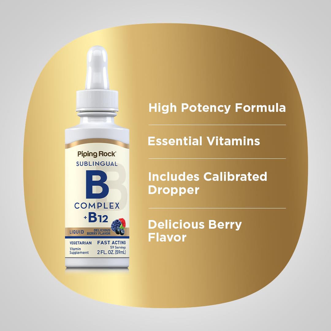 Vitamin B Complex with B12 Liquid Drops 1200 mcg 2 oz E523