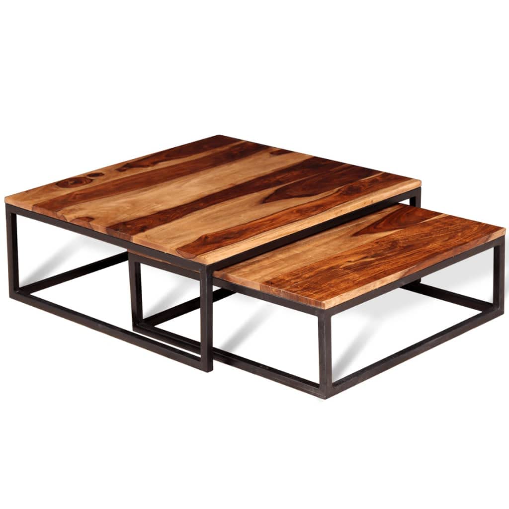 Two Piece Nesting Coffee Table Set Solid Sheesham Wood R941494