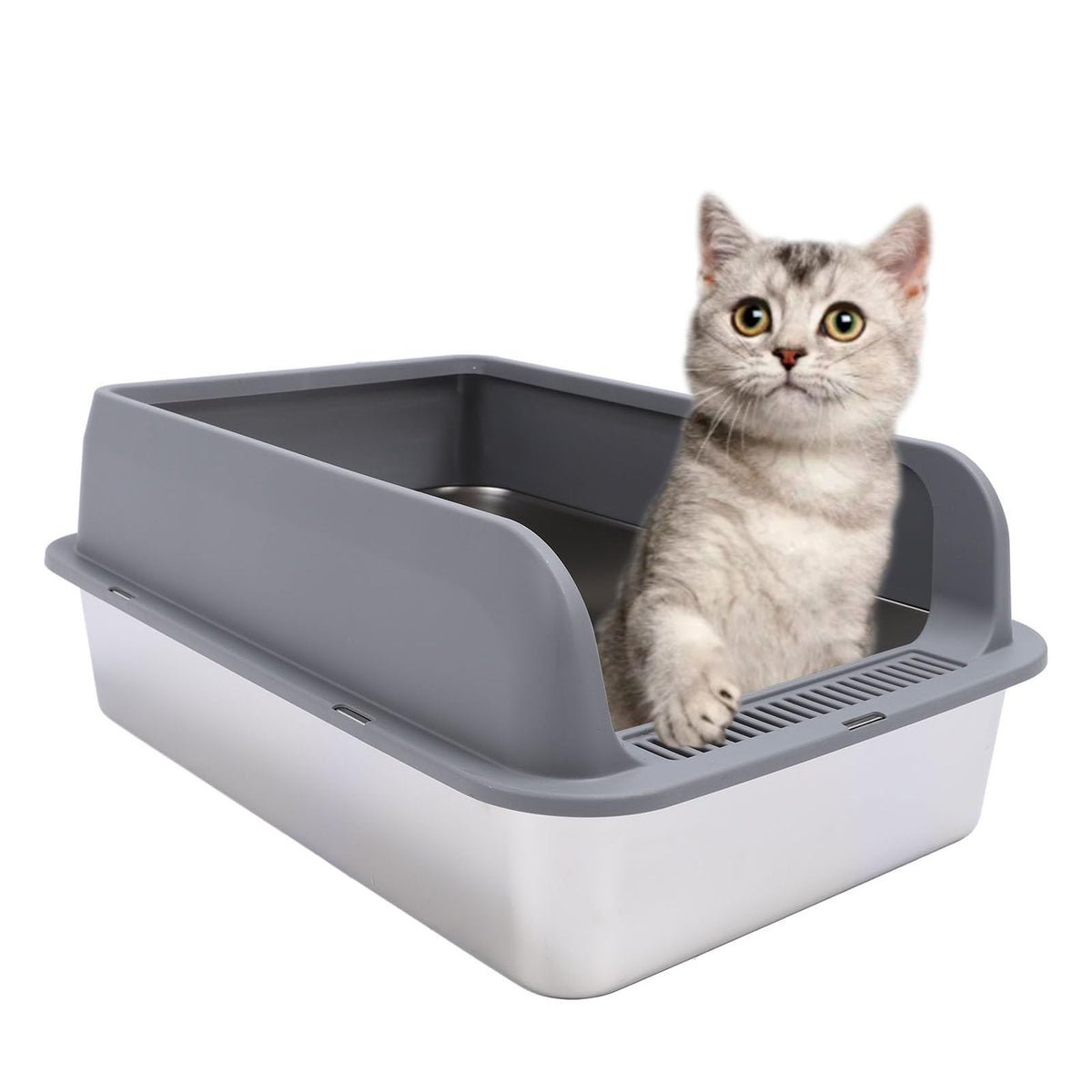 Stainless Steel Enclosed Cat Litter Box with Lid K2826