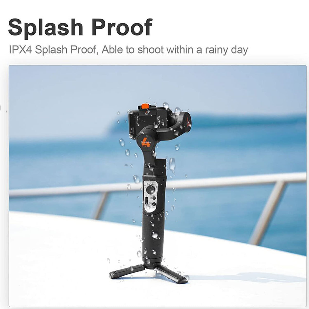 Action Camera Gimbal Stabilizer 3-Axis Bluetooth Cable Control IPX4 R803818