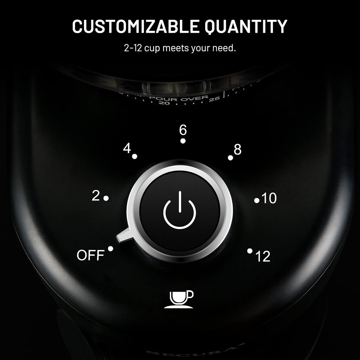 Electric Conical Burr Coffee Grinder with 35 Adjustable Grind Settings A220502