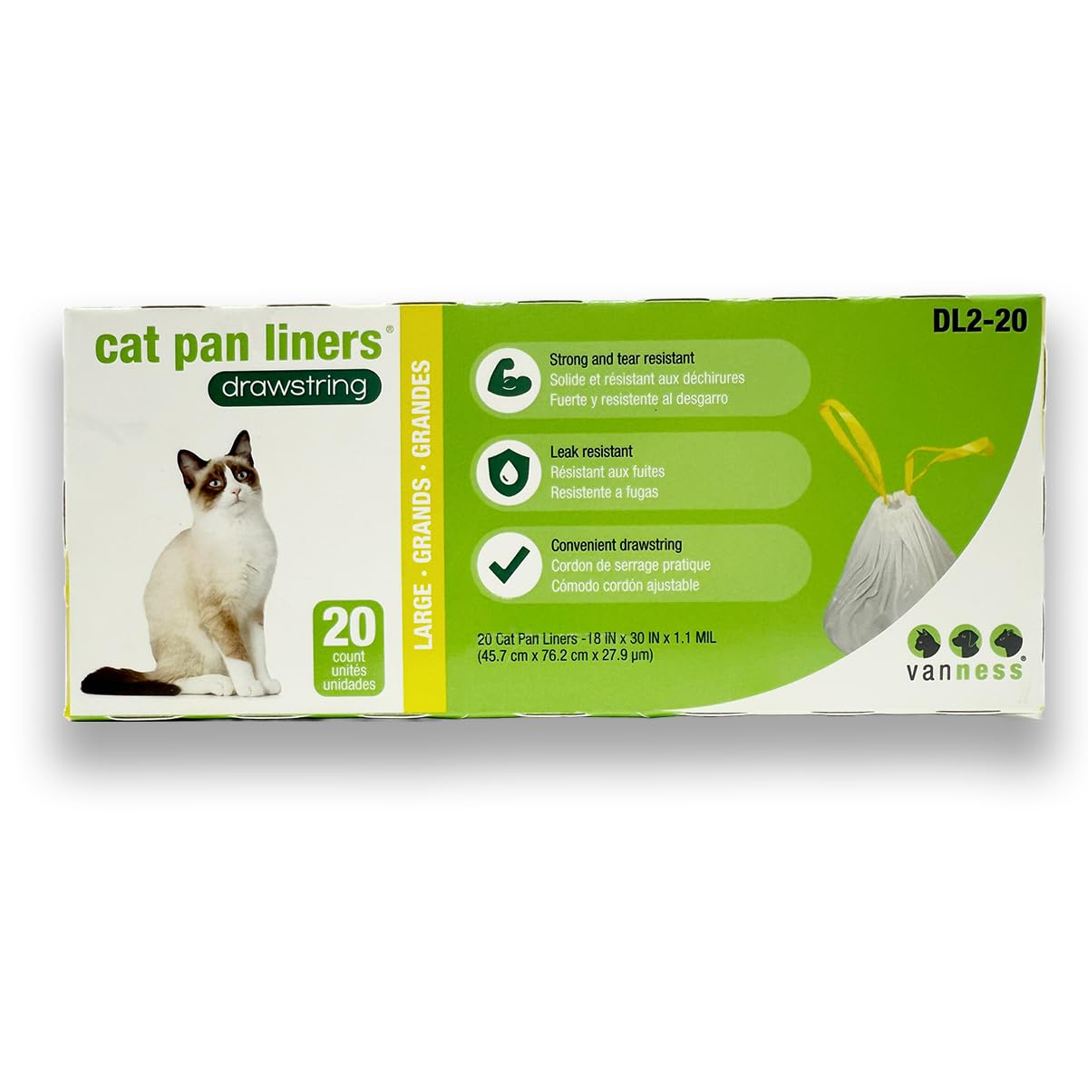 Unscented Large Drawstring Cat Litter Box Liners, 20 Count A424