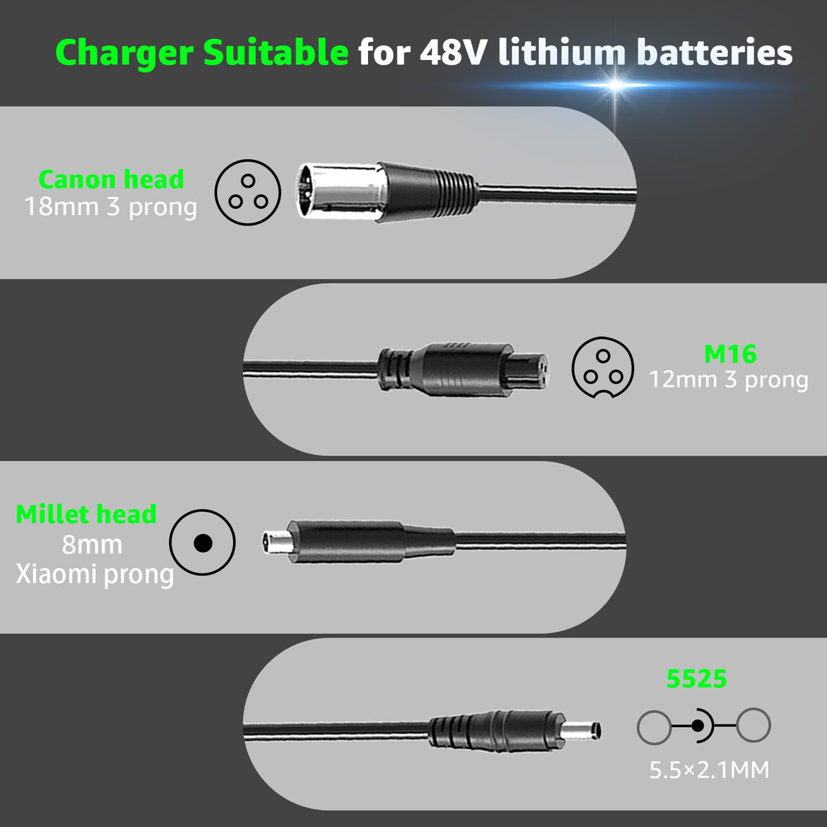 54.6V 2A Electric Bike Charger Y175