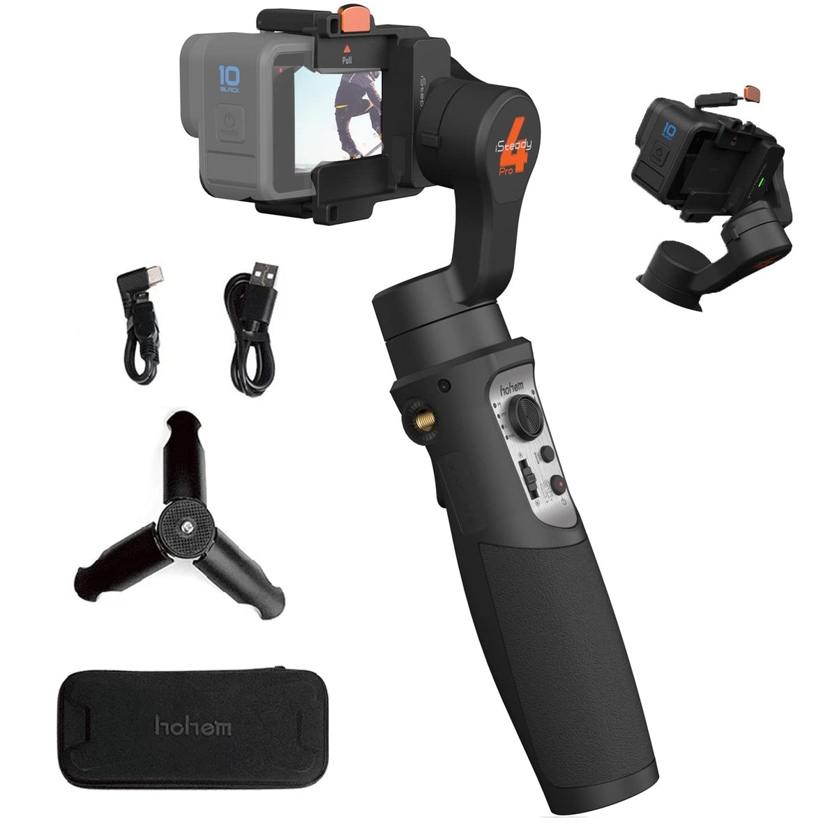 Action Camera Gimbal Stabilizer 3-Axis Bluetooth Cable Control IPX4 R803818