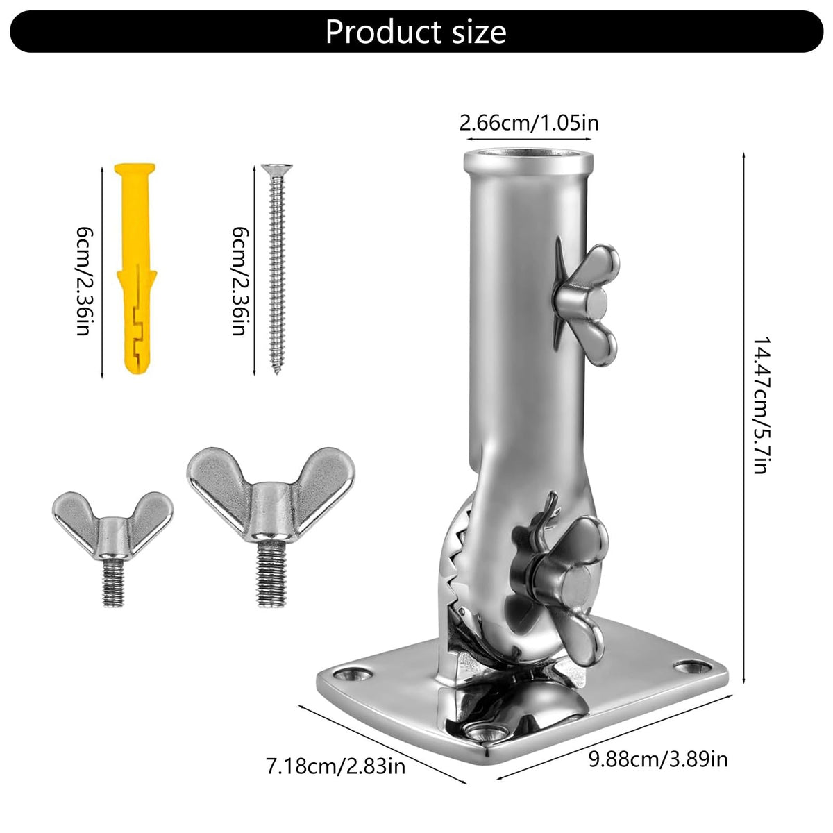 Stainless Steel Heavy Duty Flag Rod Holder K662