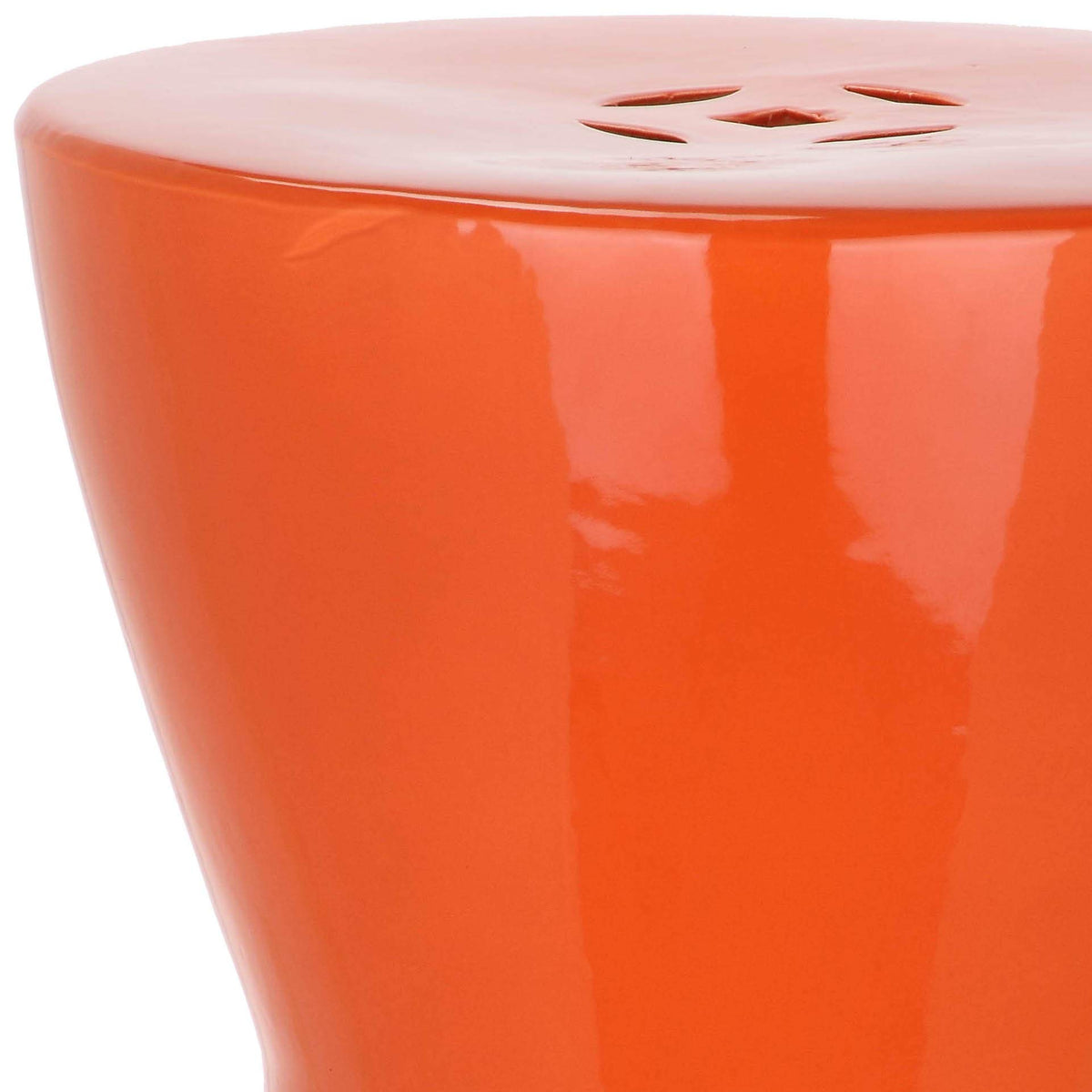 Orange Ceramic Garden Stool V538