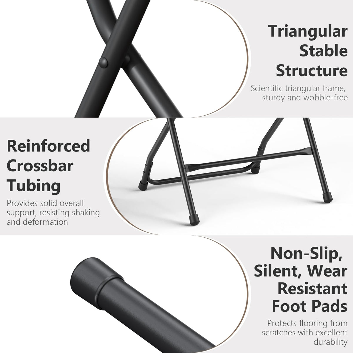 10 Pack Lightweight Stackable Plastic Folding Chairs with Steel Frame U9015