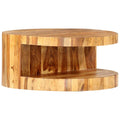 Natural Solid Sheesham Wood Round Coffee Table 25.6 in P773