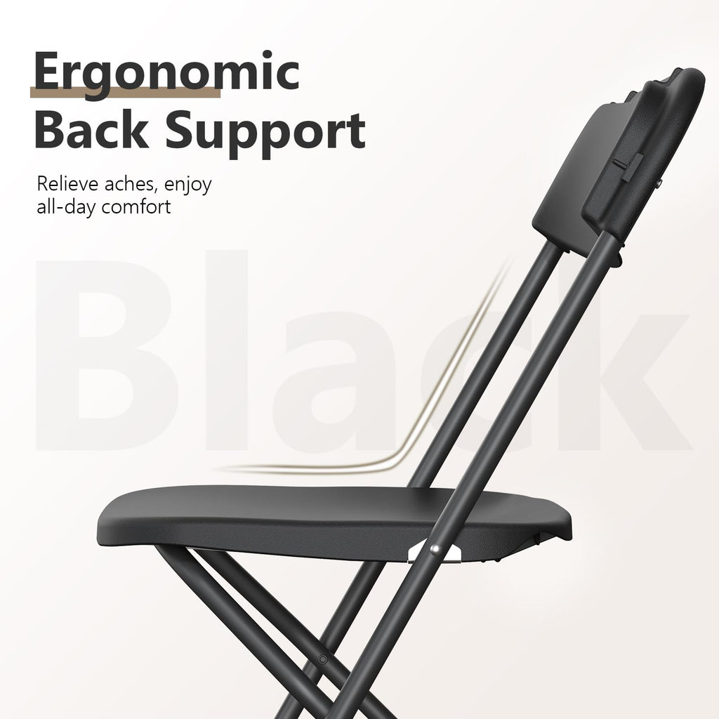 10 Pack Lightweight Stackable Plastic Folding Chairs with Steel Frame U9015