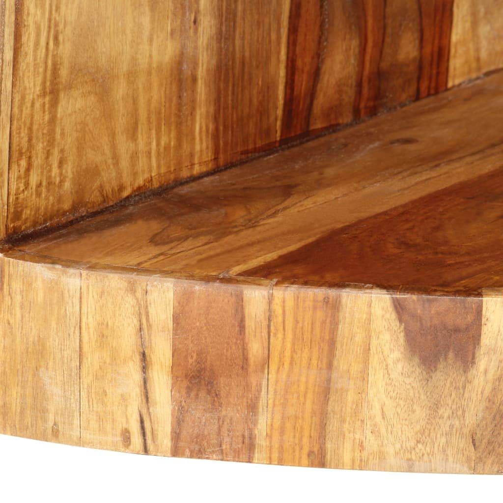 Natural Solid Sheesham Wood Round Coffee Table 25.6 in P773