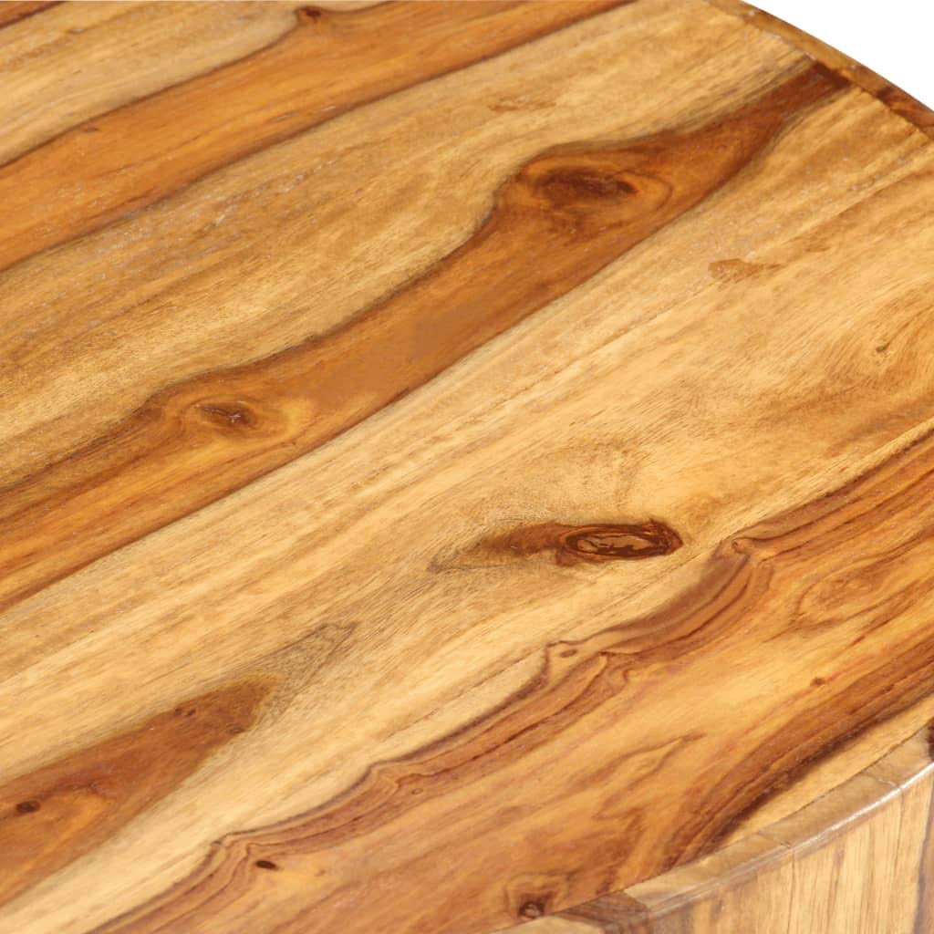 Natural Solid Sheesham Wood Round Coffee Table 25.6 in P773
