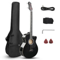 4 String Full Size Black Acoustic Bass Guitar T4873