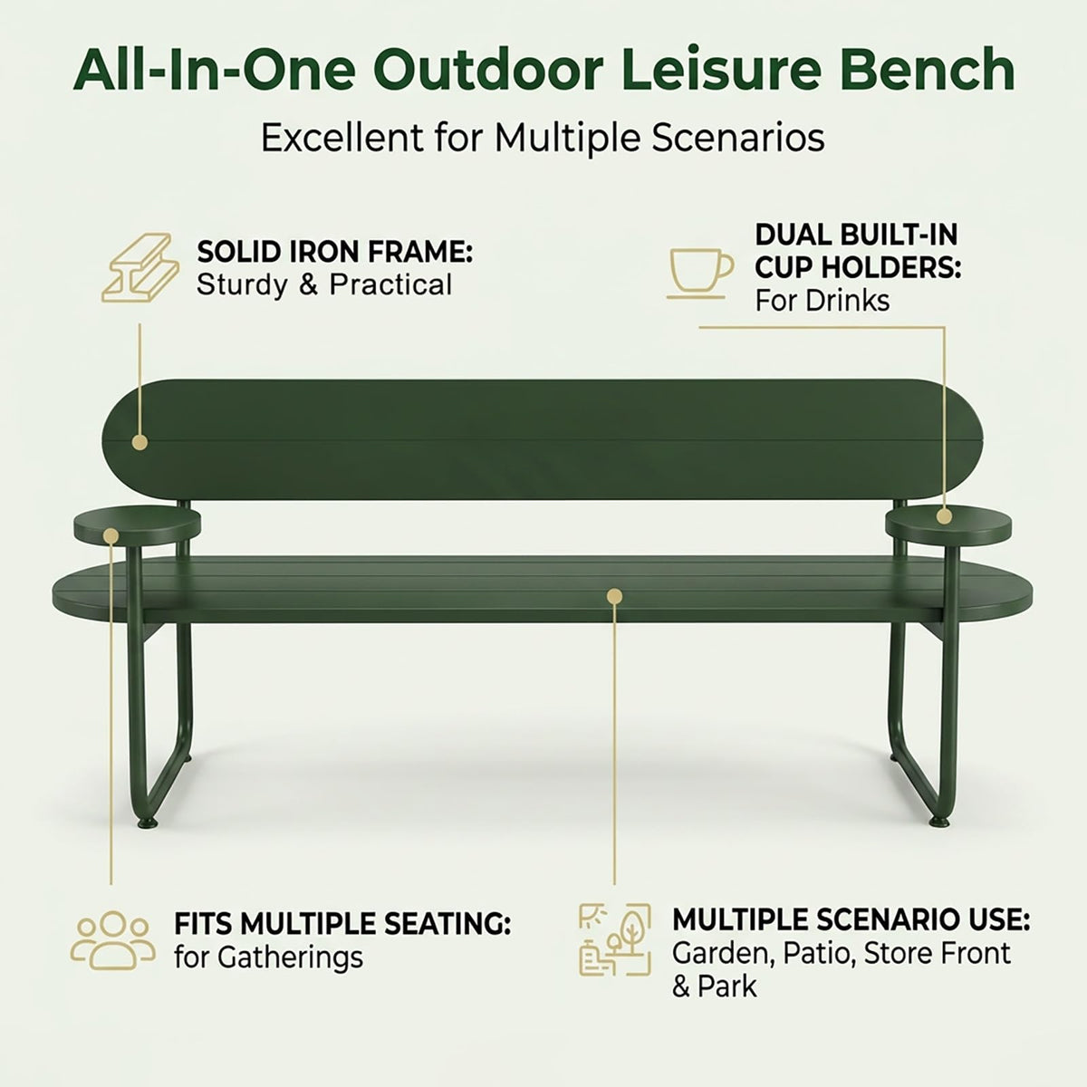 Metal Outdoor Bench I893895