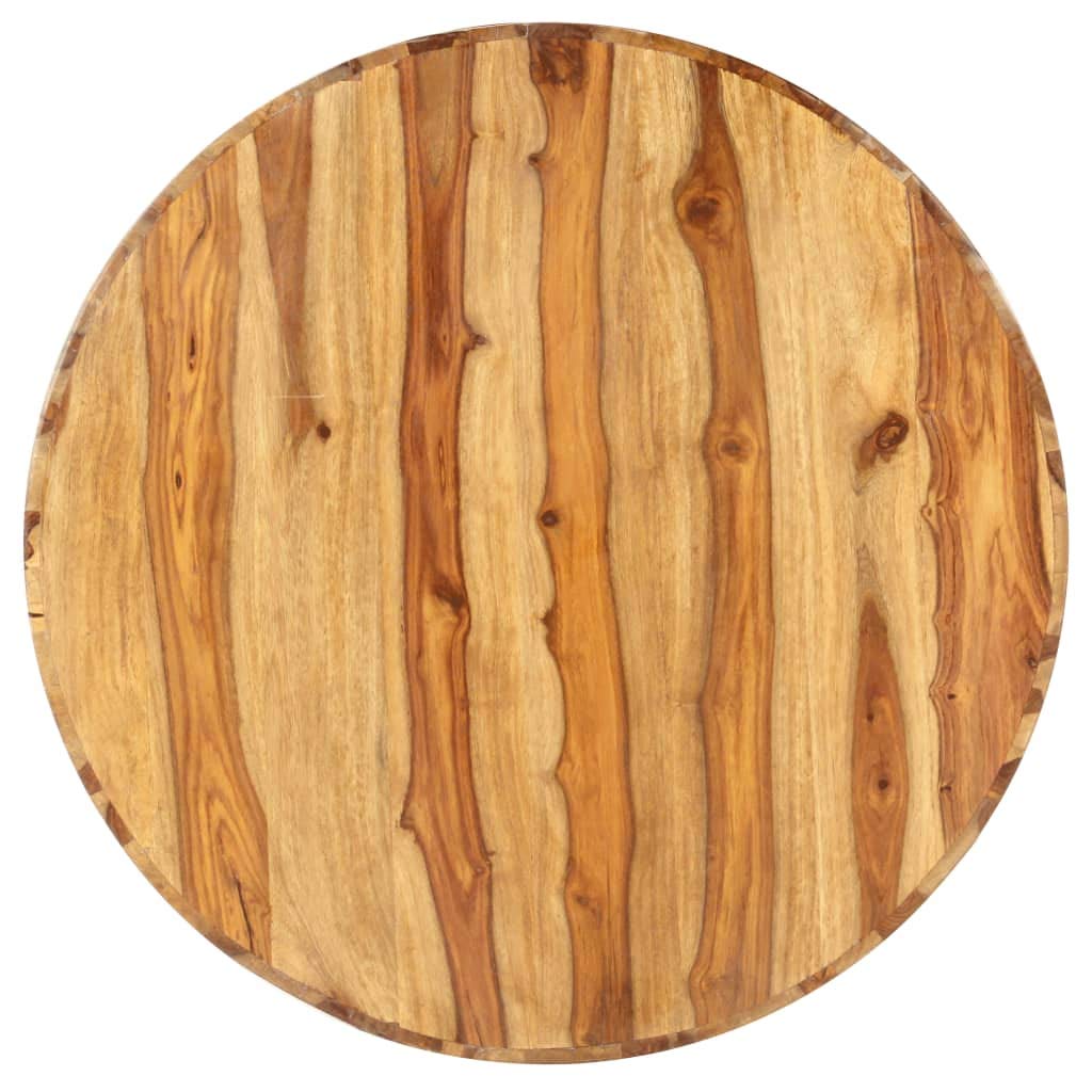 Natural Solid Sheesham Wood Round Coffee Table 25.6 in P773