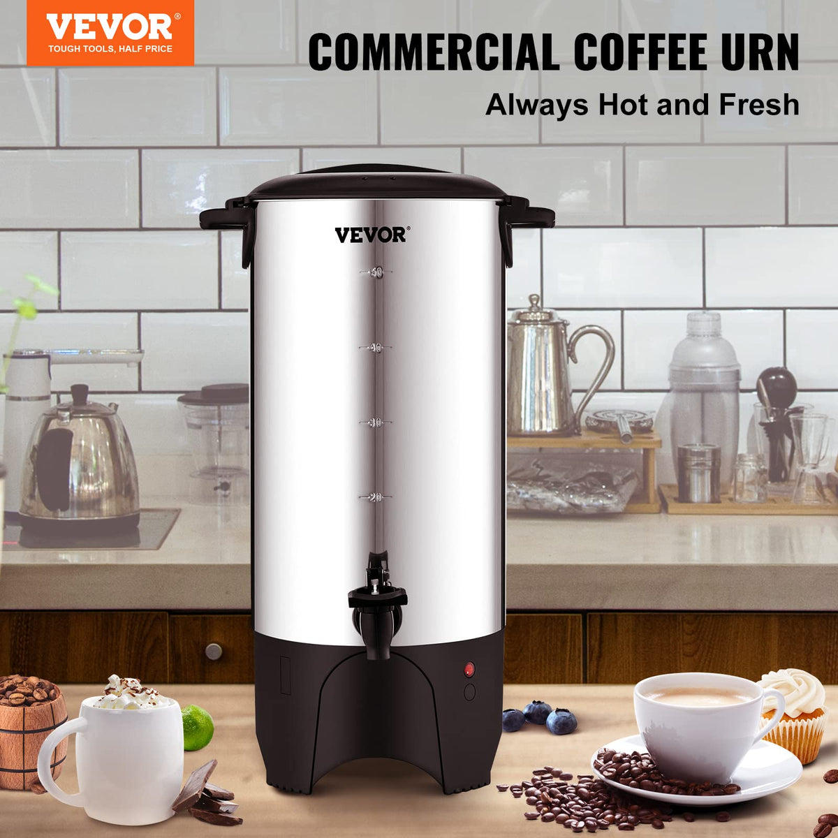 50 Cups Stainless Steel Commercial Coffee Urn E7471