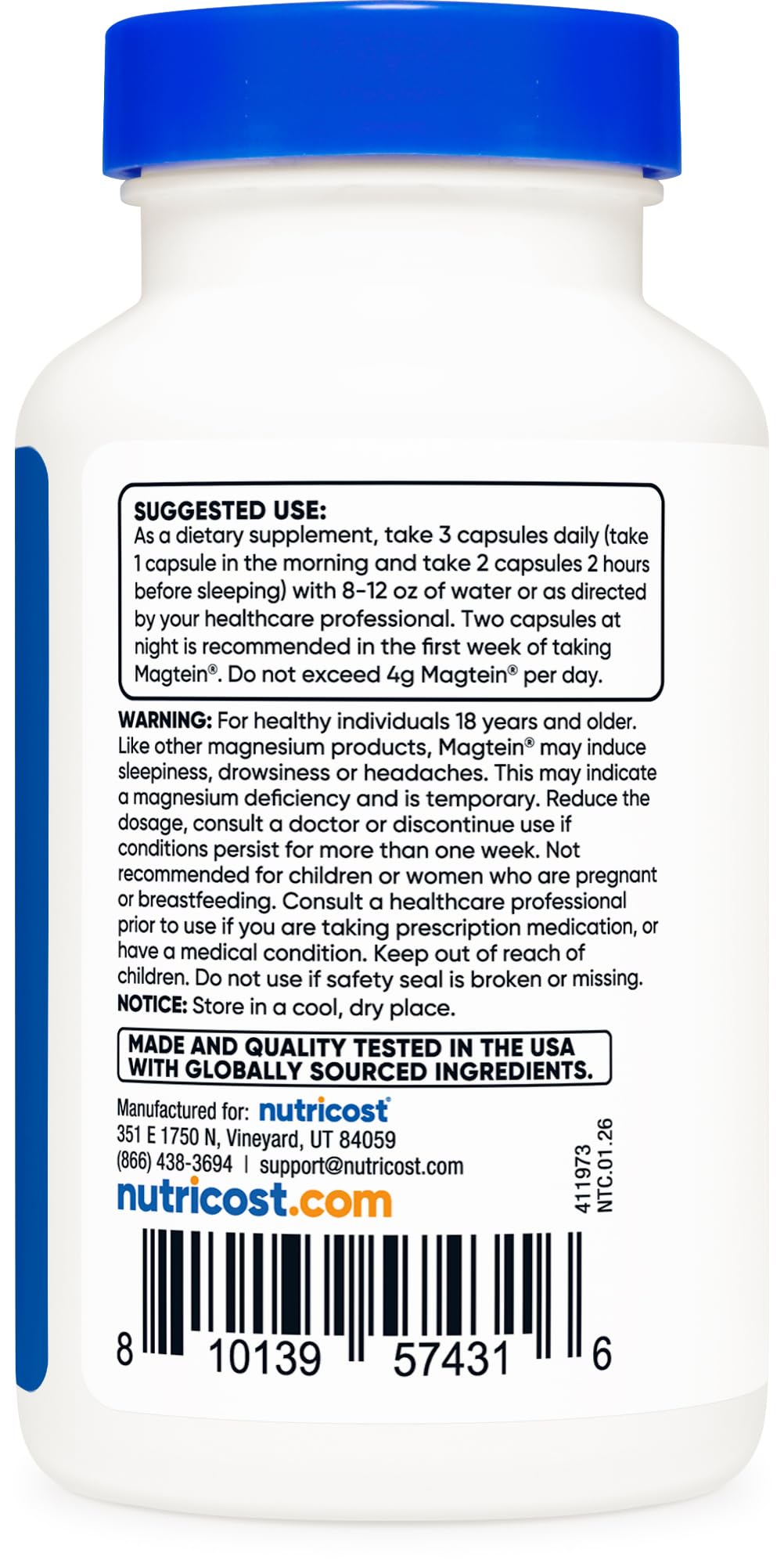 Magnesium L-Threonate 2,000mg 90 Capsules L3559