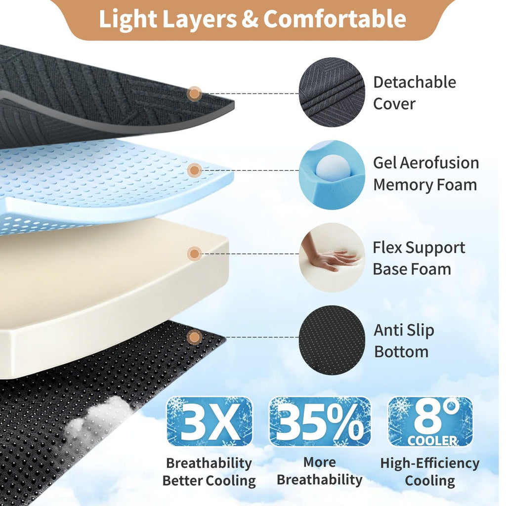 6 Inch Queen Tri-fold Memory Foam Mattress with Storage Bag Y88874