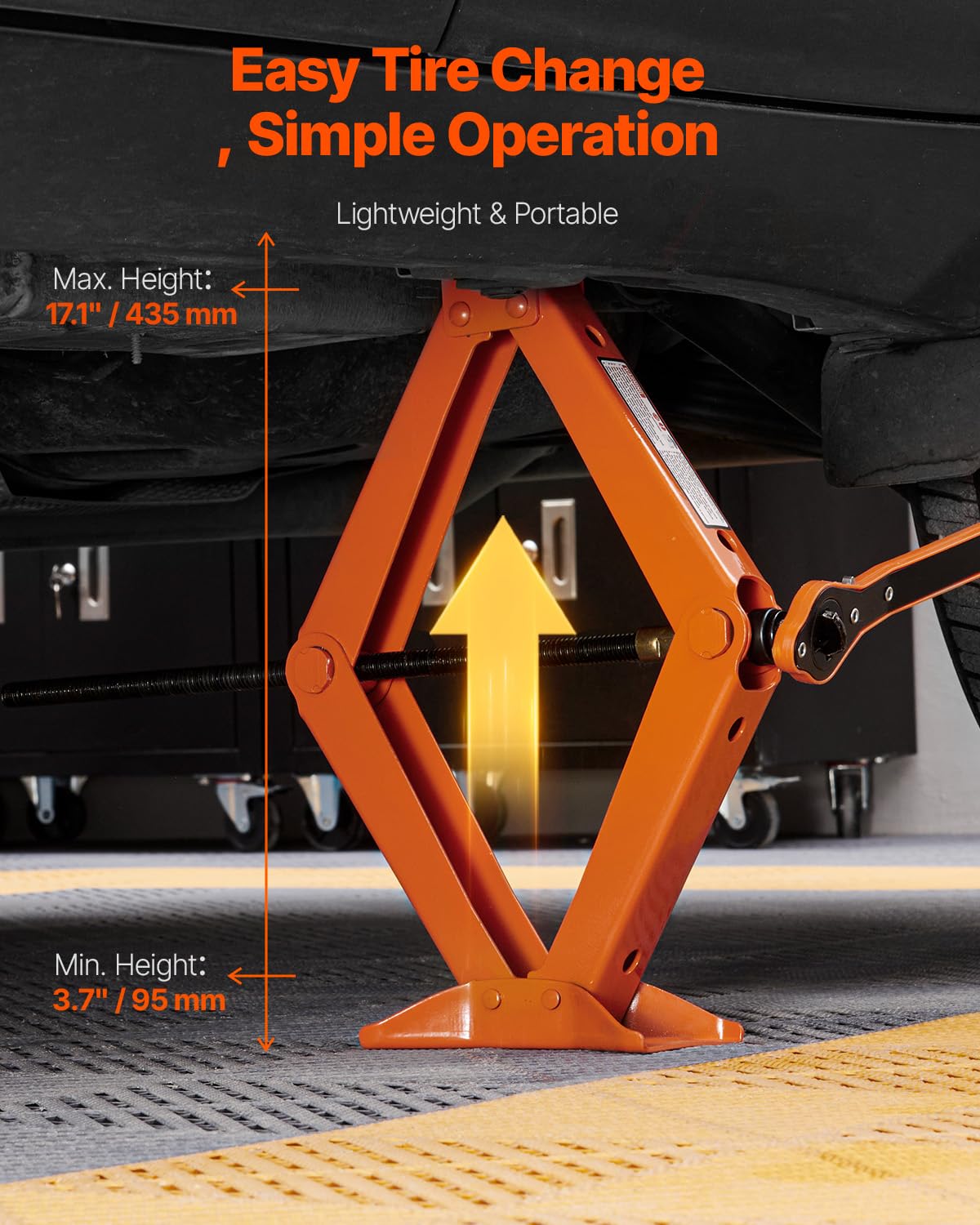 2.5 Ton Scissor Car Jack with Lifting Range K47343