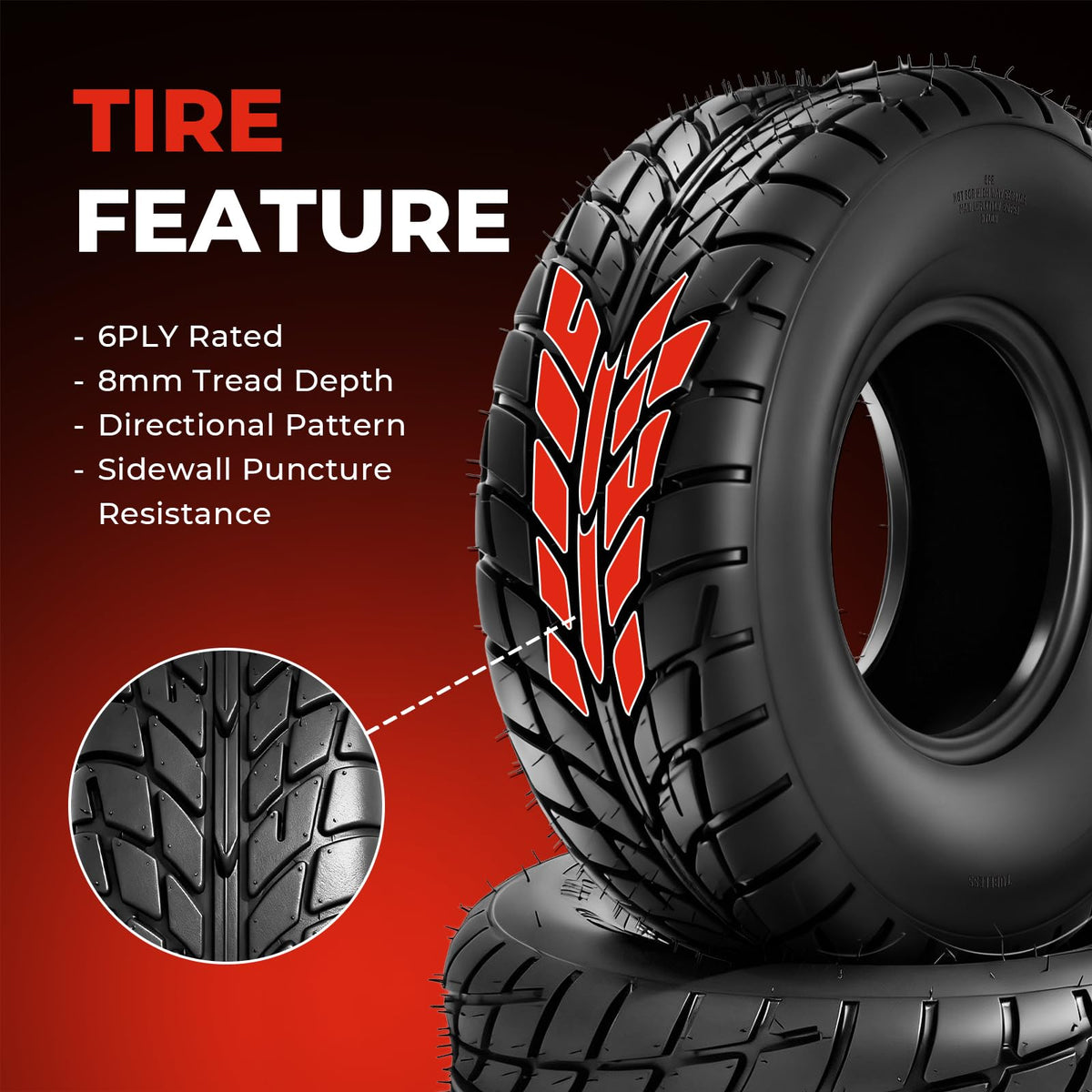 19x7-8 All-Terrain ATV UTV Tires Set of 2 R58104