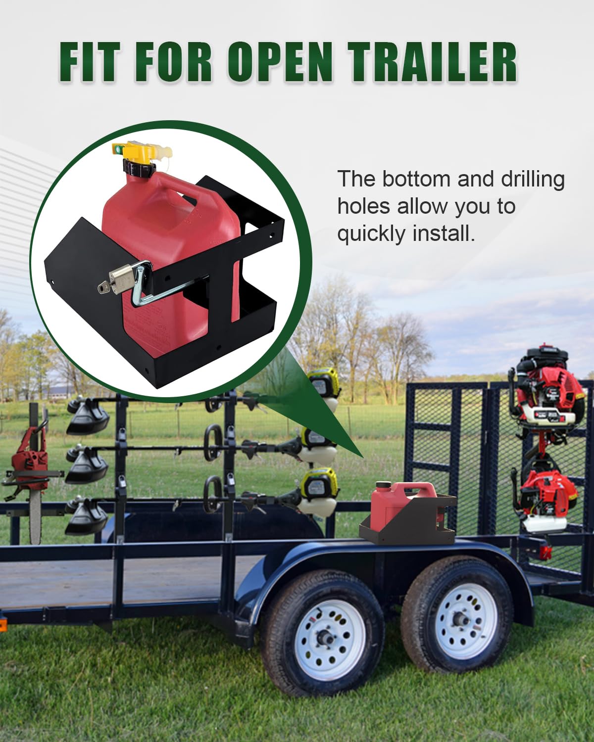 5 Gallon Fuel Gas Can Rack Holder with Lock P405