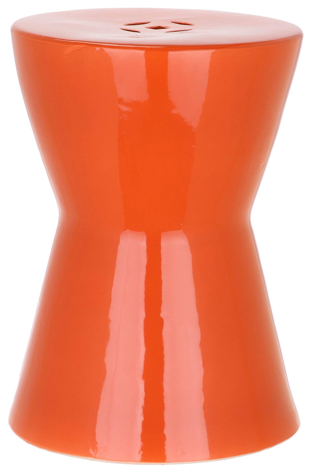 Orange Ceramic Garden Stool V538