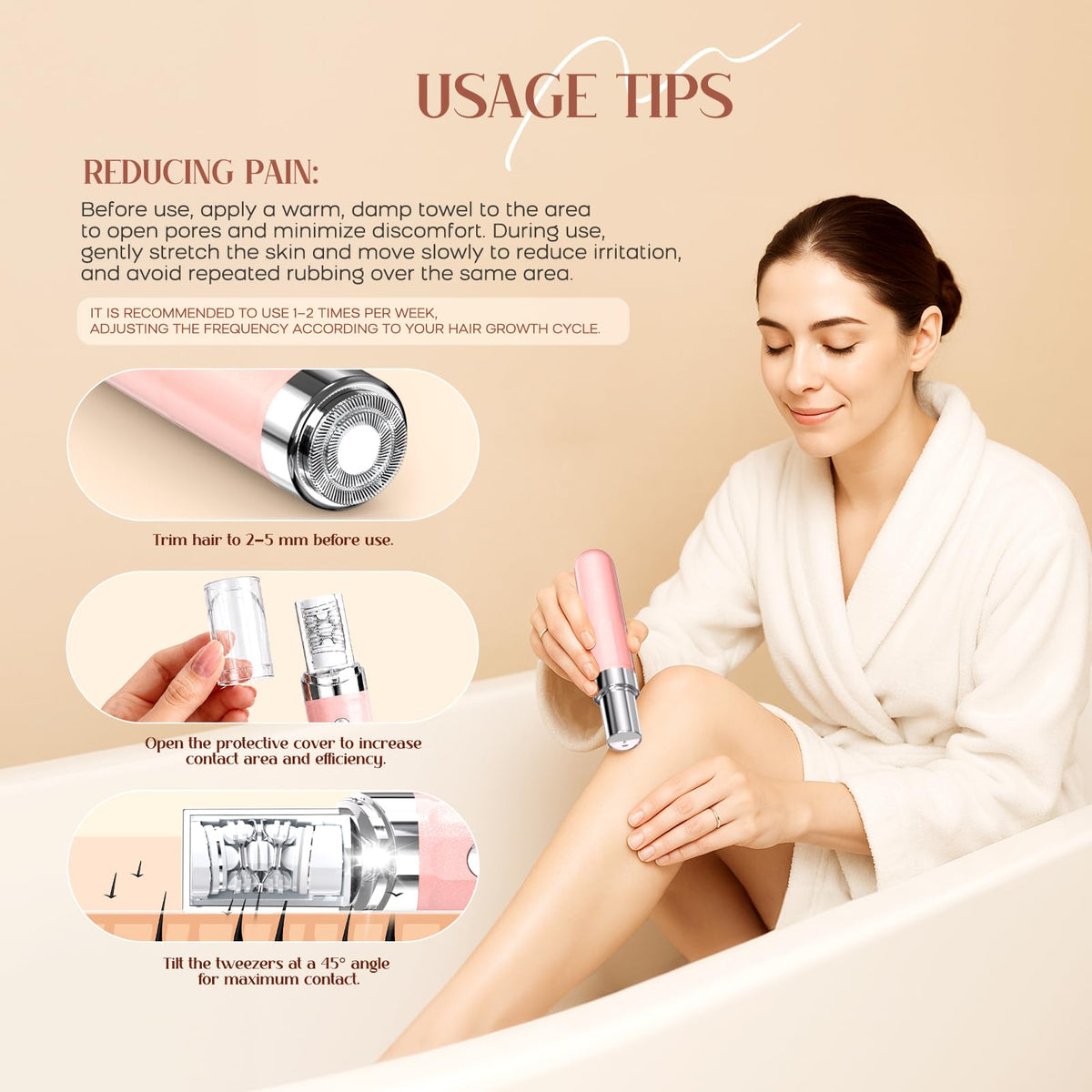 2-in-1 USB Rechargeable Electric Facial Hair Remover with LED Light X672676