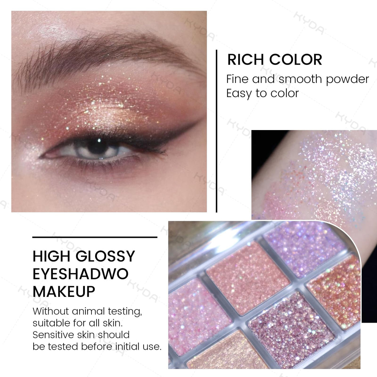 10 Colors Glitter Eyeshadow Palette Z4356