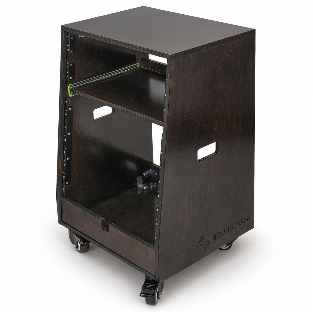 12U Studio Rack with Slide-Out Tray and Casters A655551