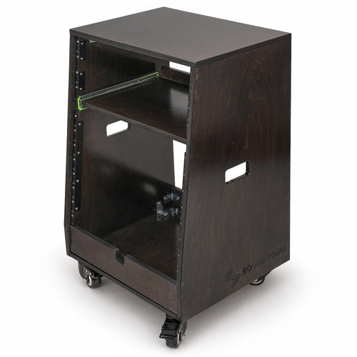 12U Studio Rack with Slide-Out Tray and Casters A655551