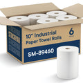 10 x 800 White Paper Towel Rolls 6 Pack W405