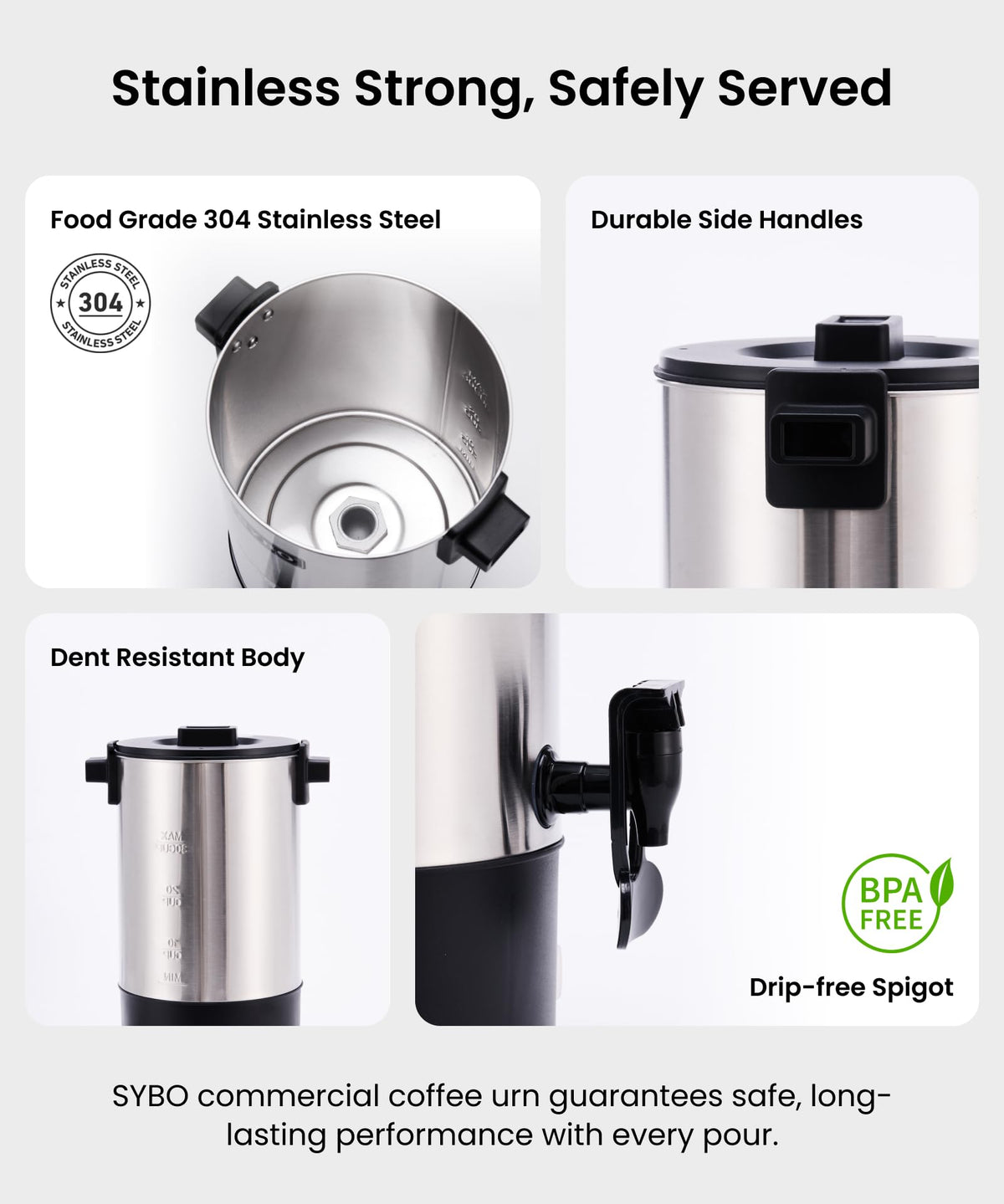 6L Stainless Steel Coffee Urn F1896