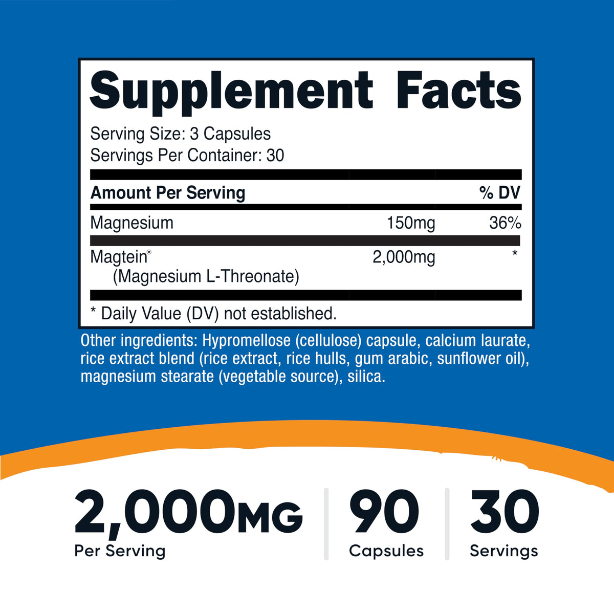 Magnesium L-Threonate 2,000mg 90 Capsules L3559