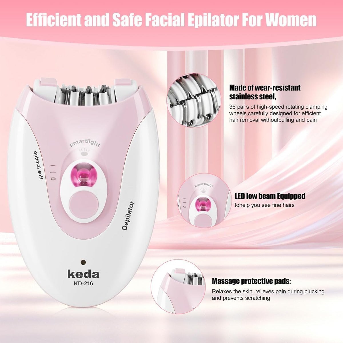 Rechargeable Epilator with LED Light G142