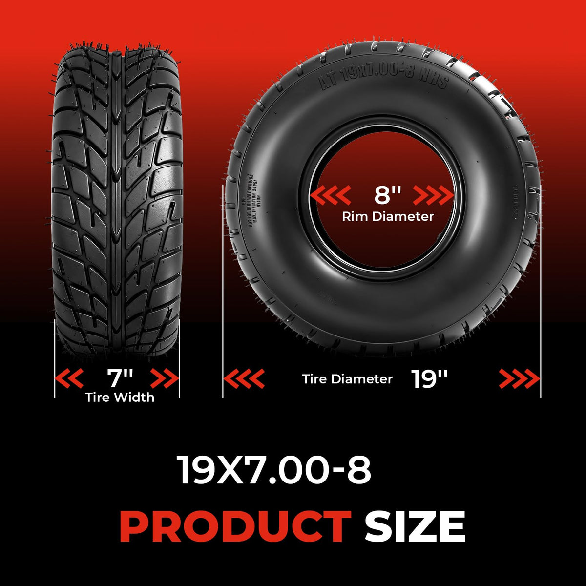 19x7-8 All-Terrain ATV UTV Tires Set of 2 R58104