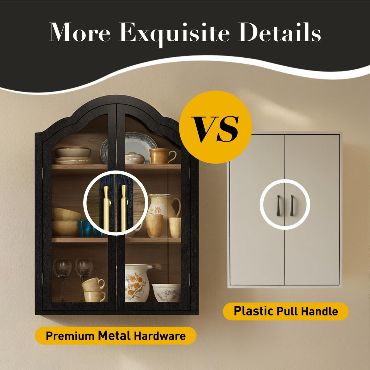 Black 31.5×23.6 Inch Wall Mounted Cabinet with Tempered Glass Doors W464