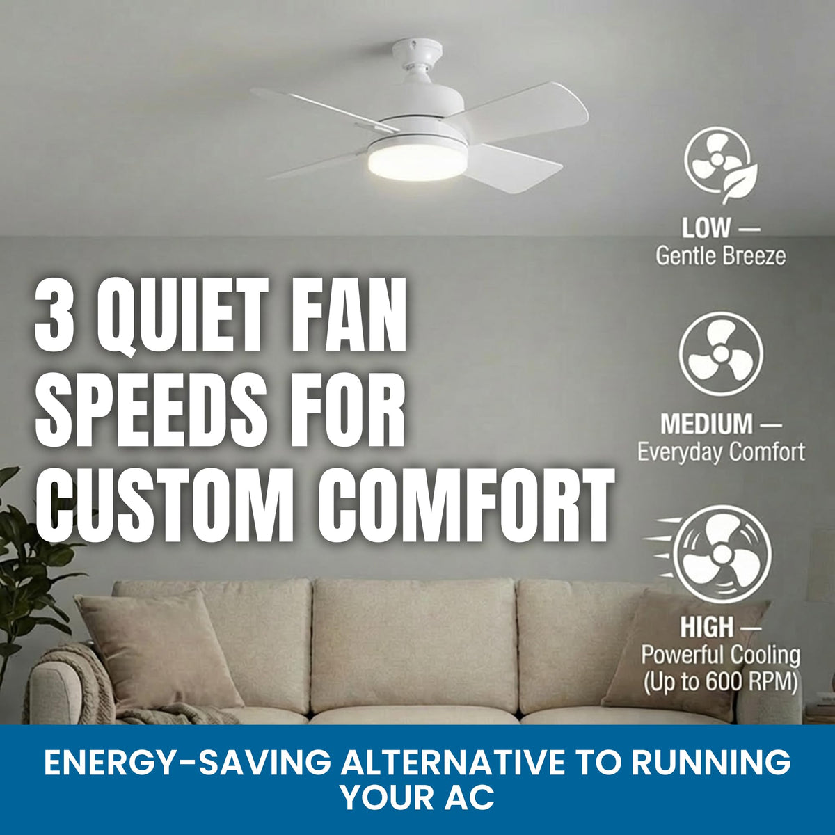 15.4" Socket Fan Light Ceiling Fan with Remote Control Q832264
