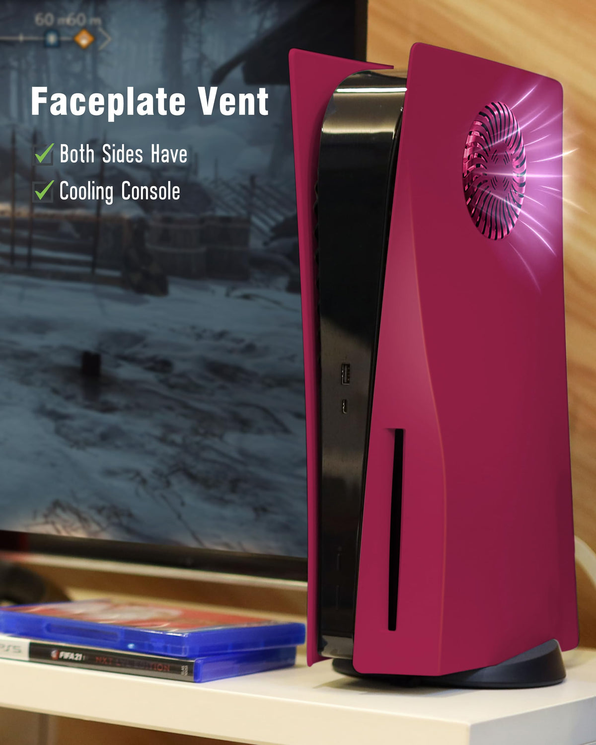 Cosmic Red Vented Faceplate for PS5 Disc Edition L466378