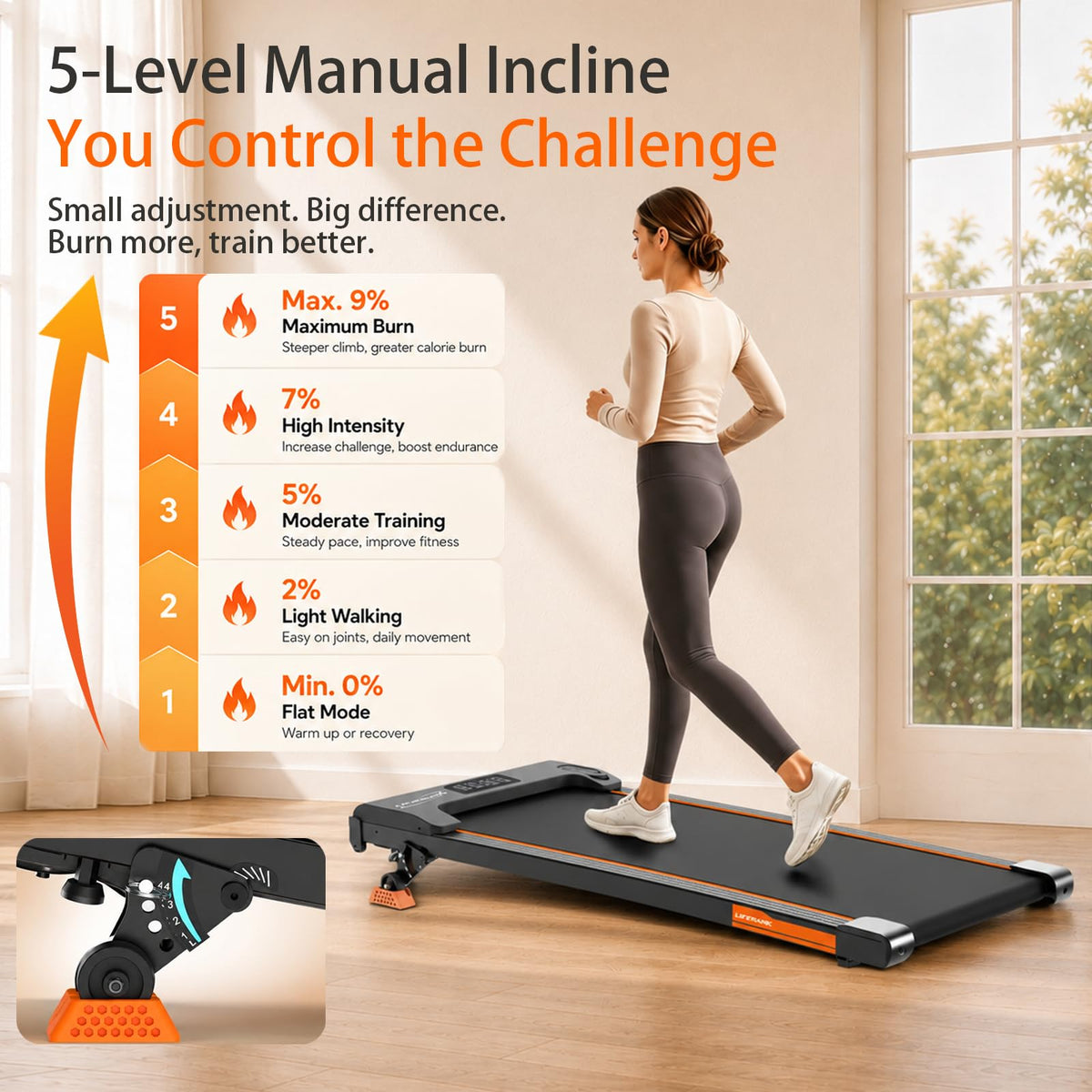 Portable Under Desk Treadmill with Incline S1200