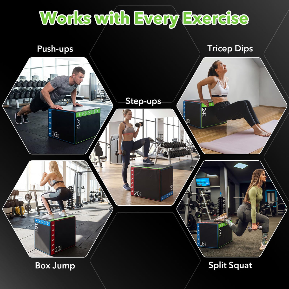 3-in-1 Foam Plyometric Jump Box with Non-Slip Cover G3559