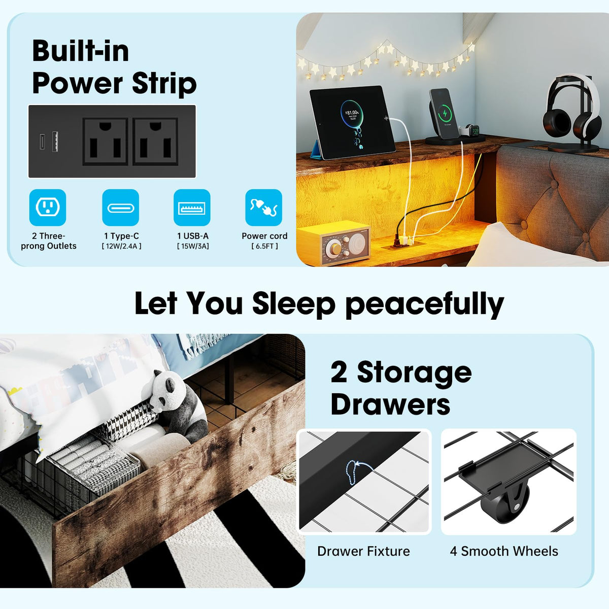 Twin Size Corner Bed Frame with Storage Bookcase Y9339