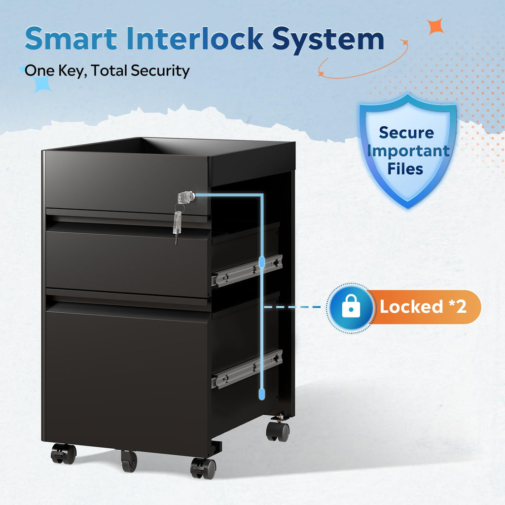 2 Drawer Metal File Cabinet with Lock U20165
